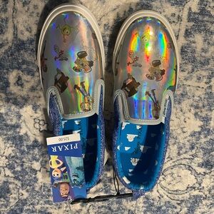 Kids Holographic Slip-On Shoes - Silver
